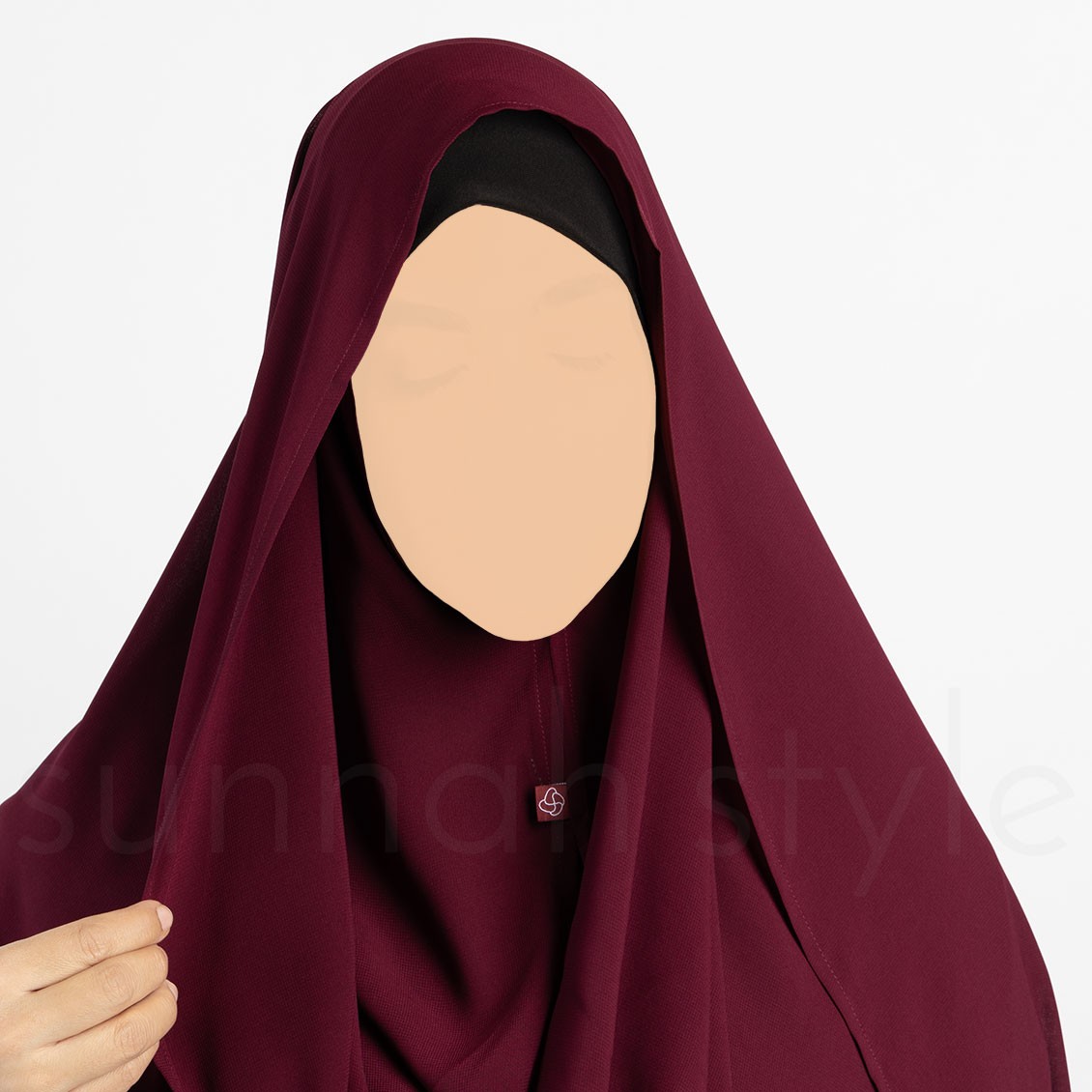 Sunnah Style Hooded Wrap Hijab Burgundy